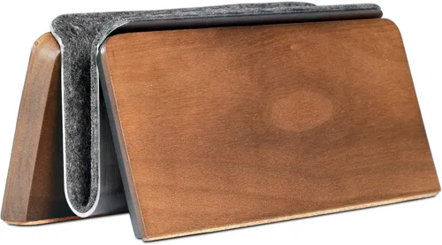 Vista 9 de SAMDI Soporte de madera para computadora de escritorio, soporte para laptop, soporte de computadora de refrigeración de madera, adecuado