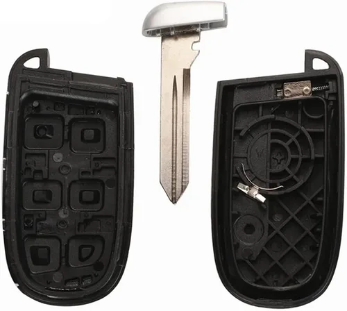 Vista 5 de Funda para llave a distancia, sin llave, 5 botones para Jeep Grand Cherokee Dodge Challenger Charger Dart Durango Journey Chrysler 300, color negro