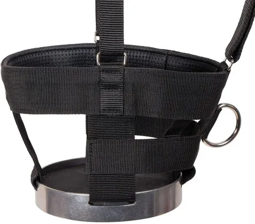 Vista 4 de Dura-Tech Breathe Rite - Bozal de pastoreo con cabestro separador para caballos, tamaño mazorca, ayuda para controlar el peso del caballo, mejora