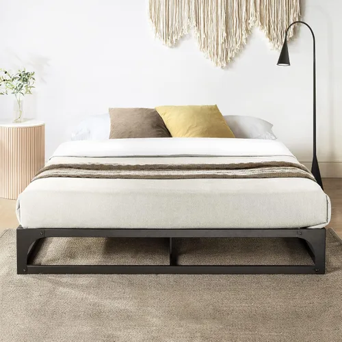 Vista 3 de Somier de cama individual Mellow 9 pulgadas, con base de colchón de láminas de acero resistente Negro