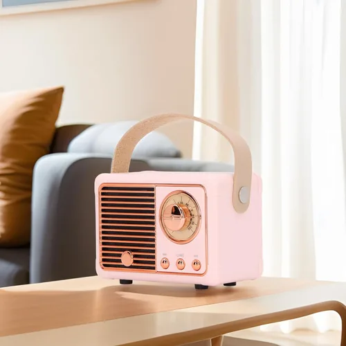 Vista 2 de GOWENIC Altavoz Bluetooth retro, pequeño altavoz Bluetooth lindo antiguo para cocina, dormitorio, oficina, fiesta, al aire libre, programa de radio