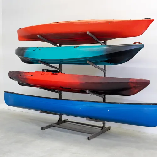 Vista 17 de Teal Triangle Estante de almacenamiento ajustable independiente para kayak Negro