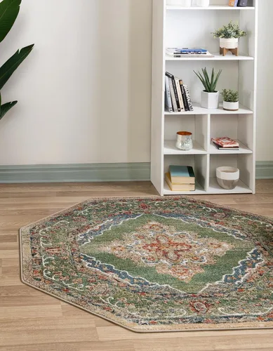 Vista 26 de Unique Loom Isabella Collection - Alfombra de área - Rossellini (2 x 3 pies, rectangular, azul/beige)