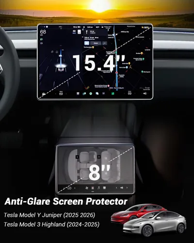 Vista 2 de Protector de pantalla de 15.4 pulgadas para Tesla Model Y Juniper 2025 2026, antirreflejos y 2024-2026 Model 3 Highland Matte Protector de pantalla