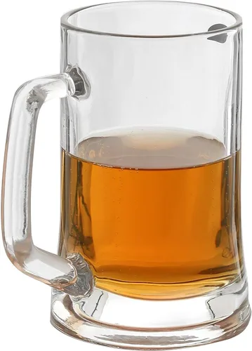 Vista 5 de Amlong Crystal Taza de cerveza sin plomo – 12 oz (derecho para 1 botella), juego de 2