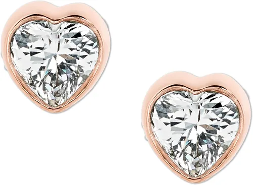 Vista 2 de Michael Kors - Aretes de broche para dama, de acero inoxidable, con forma de corazón, con detalles de cristal, S