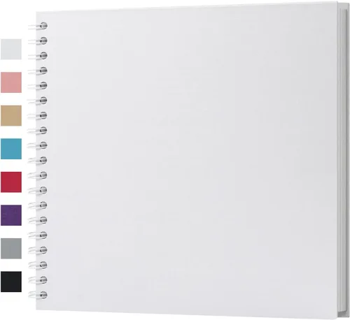 Vista 50 de potricher Álbum de Recortes DIY de 7 x 7 Pulgadas, 40 Páginas, Tapa Dura, Papel Kraft, Álbumes de Fotos para Recortes, Libro de Recuerdos para Bodas