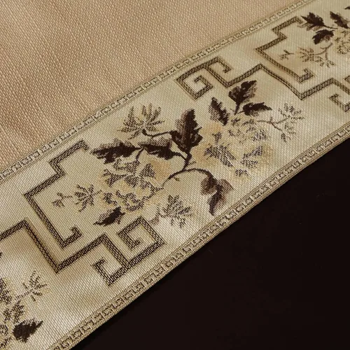Vista 4 de Funda rectangular para mesa de café con flores bordadas. Mantel de mesa de café beige y camino de mesa de té para sala de estar, lavable a máquina