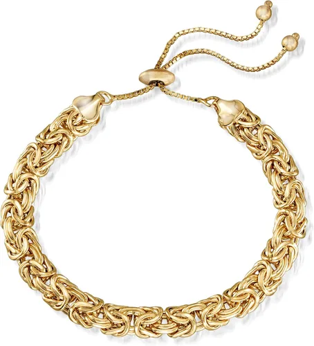 Vista 3 de Ross-Simons - Pulsera de bolo bizantino plata chapada en oro amarillo US_JWEY_B077YT3FQM