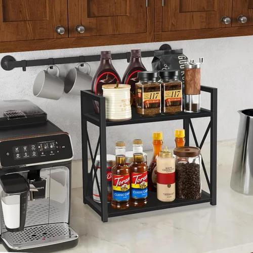 Vista 2 de YINMIT Organizador de Estante de Encimera, Accesorios para Barra de Café, Estante para Especias, Estante de Café para Encimera, Estación