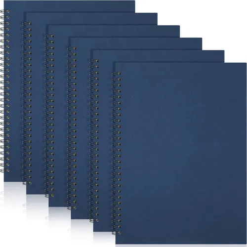 Vista 9 de Epakh Paquete de 6 cuadernos en espiral B5 a rayas, 70 hojas, 140 páginas, cuaderno encuadernado con alambre de 10.5 x 7.3 pulgadas, tapa dura, bloc