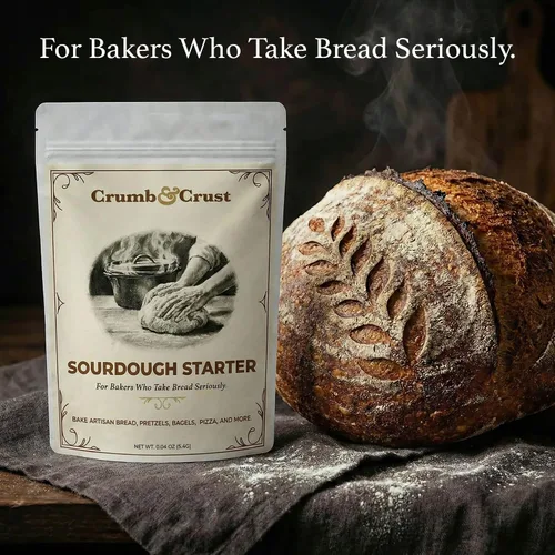 Vista 3 de Crumb & Crust - Cultivo básico de masa madre de primera calidad, iniciador de masa madre deshidratada con cultivos activos para hornear pan