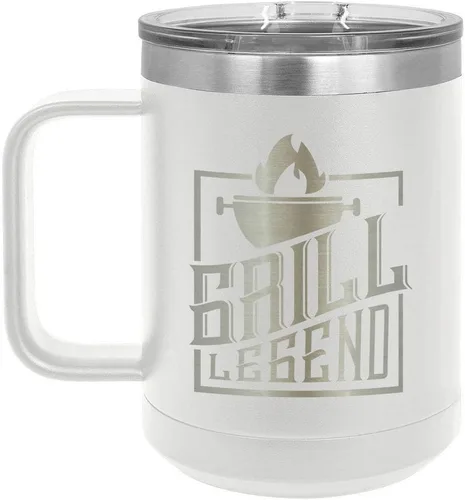 Vista 19 de Grill Legend - Taza de café (15 oz), color negro