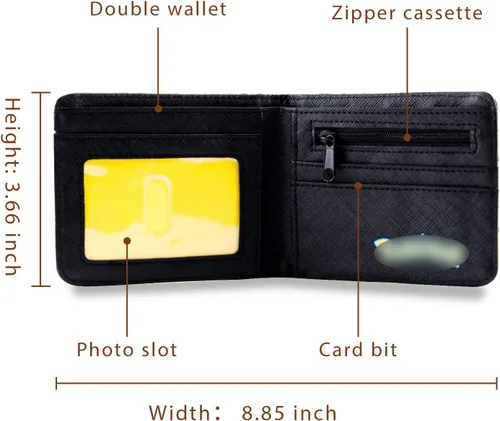 Vista 2 de G-Ahora Cartera de cuero plegable de anime con tarjetero, WC Pikachu 3