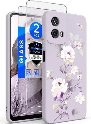 Vista 10 de Yucenx Funda para Motorola Moto G 5G 2024 de 6.6 pulgadas, funda de silicona líquida floral para niñas y mujeres, a prueba de golpes, antiarañazos