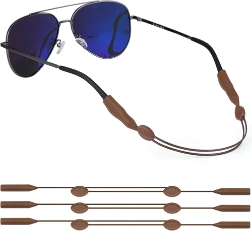 Vista 8 de Correa ajustable para anteojos sin cola, correa antideslizante para lentes de sol, con cable de alambre de acero, correas para gafas (3 piezas)