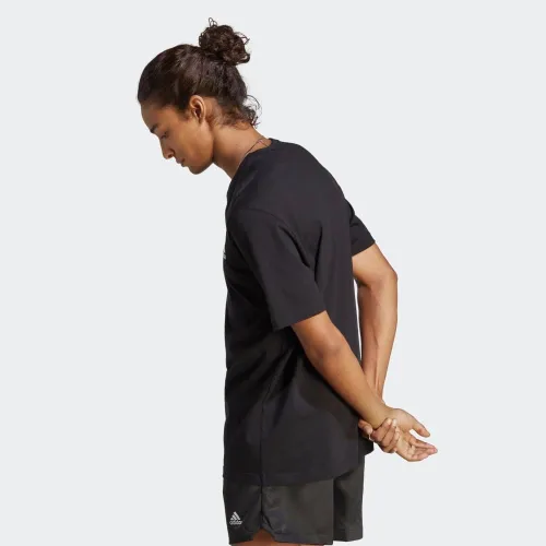 Vista 3 de Adidas Camiseta con logotipo pequeño bordado para hombre Essentials
