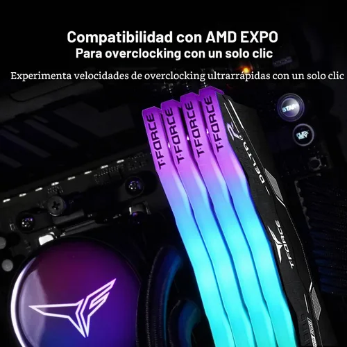 Vista 3 de TEAMGROUP T-Force Delta Alpha RGB DDR5 Ram 32 GB Kit (2 x 16 GB) 5600 MHz (PC5-44800) CL40 Intel XMP 3.0 y AMD Expo Módulo de memoria de escritorio