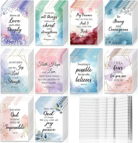 Vista 12 de Paquete de 50 cuadernos cristianos, diarios de oración, diario bíblico de bolsillo pequeño, diario de gratitud para mujeres y hombres, cuadernos