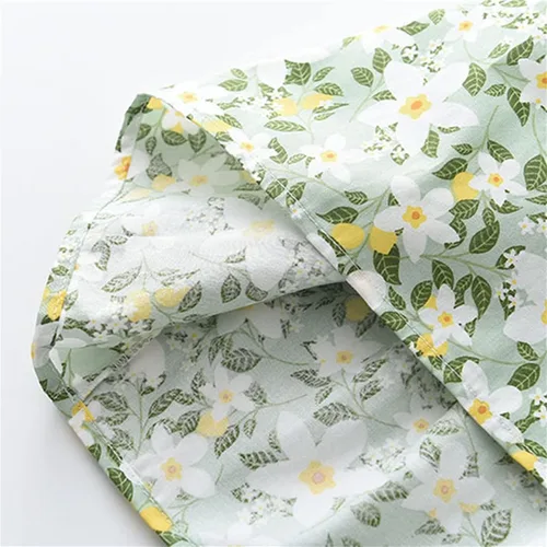 Vista 8 de Lethez Vestido de bebé para niñas pequeñas, vestido con botones, floral, sin mangas, con volantes
