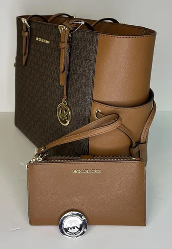 Vista 4 de Michael Kors MICHAEL Michel Kors Gilly - Bolsa de viaje con cordón grande con doble cierre para la muñeca