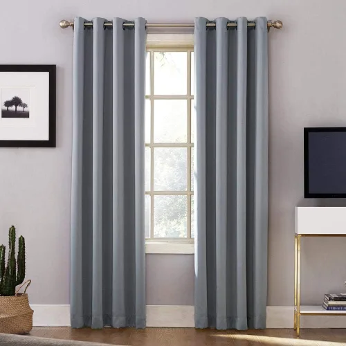 Vista 52 de Sun Zero Nordic - Juego de 2 paneles de cortinas con ojales de grado teatral extremo 100% opacas, 104" x 96" (2* 52" x 96"), cortinas opacas blanco