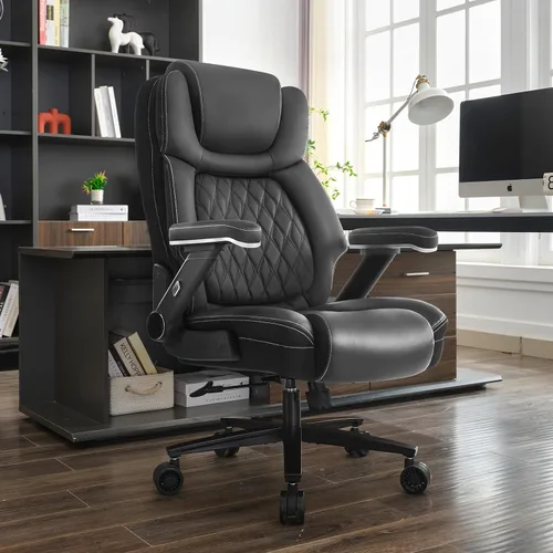 Vista 2 de Silla de oficina grande y alta, silla de oficina ancha de capacidad de 650 libras para personas pesadas, silla de oficina ergonómica de respaldo