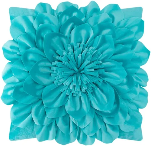 Vista 22 de OiseauVoler Fundas de almohada decorativas con flores 3D de 18 x 18 Verde manzana