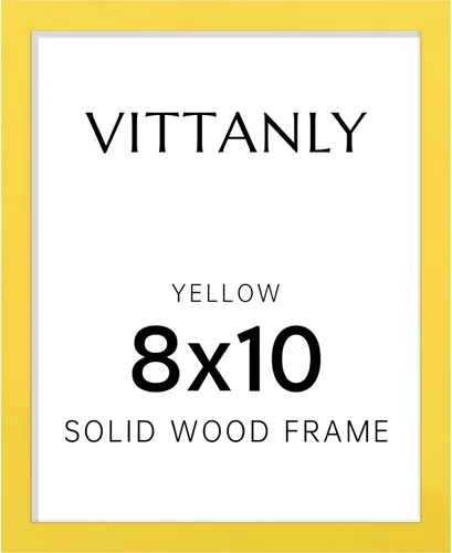 Vista 232 de Vittanly - Marco de fotos de 4 x 6 pulgadas de madera maciza con plexiglás, incluye paspartú de 3,5 x 5, para colgar en la pared o poner sobre una