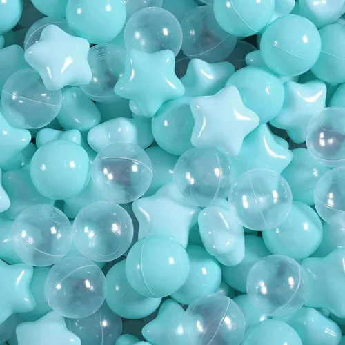 Vista 13 de Pelotas de Corral de Bolas Realhaha 50 100 200 500, Formas de Estrella para Bebés Niños Parque Infantil Bolas de Plástico para Bebés Piscina