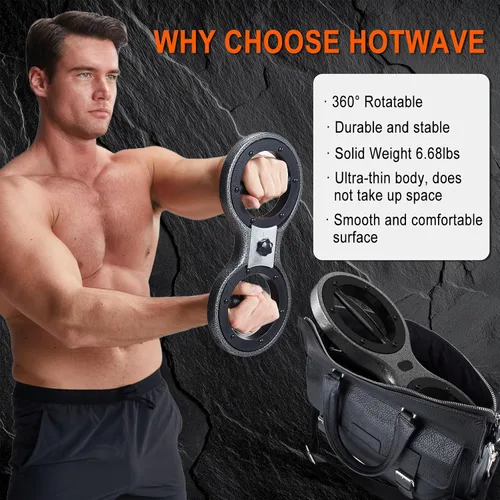 Vista 6 de HOTWAVE Burn Machine,360° Rotating Shoulder Trainer for Arms & Upper Body 3-in-1 for forearm, full-body & boxing training. Enlarged ring. Steel