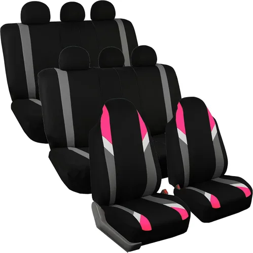 Vista 26 de FH Group Tres filas de 7 plazas, fundas de asiento modernistas de alta calidad, se adaptan a la mayoría de automóviles, camiones, SUV y camionetas