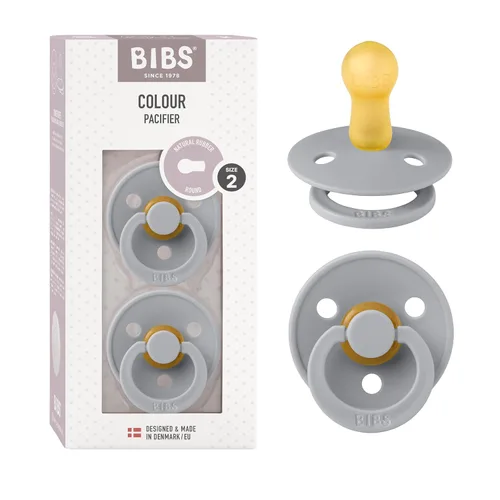 Vista 75 de BIBS - Paquete de 2 chupetes para bebés, goma natural libre de bisfenol A, hechos en Dinamarca, colección Colour, para bebés de 18+ meses, azul bebé