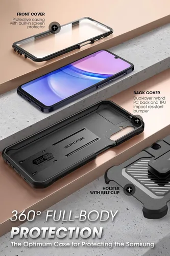 Vista 4 de SUPCASE Funda para Samsung Galaxy A16 con protector de pantalla (Unicorn Beetle Pro), [soporte integrado y clip para cinturón]