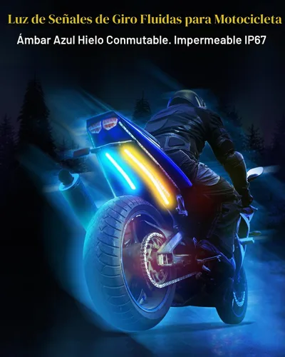 Vista 4 de YM E-Bright Tira de Luces LED de Señal de Giro Secuencial Intermitente Indicador de Conducción Diurna DRL para Coches SUV Motocicleta Impermeable