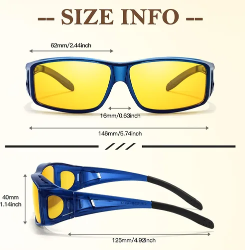 Vista 6 de FIMILU Paquete de 2 lentes de visión nocturna para mujeres y hombres, lentes polarizados para conducción nocturna antirreflejos para noche 0311