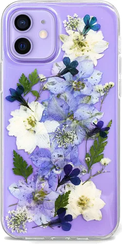 Vista 32 de Abbery - Funda diseñada para iPhone 12/12 Pro con purpurina, transparente y linda con diseño de mariposa, correa para la muñeca, brillante