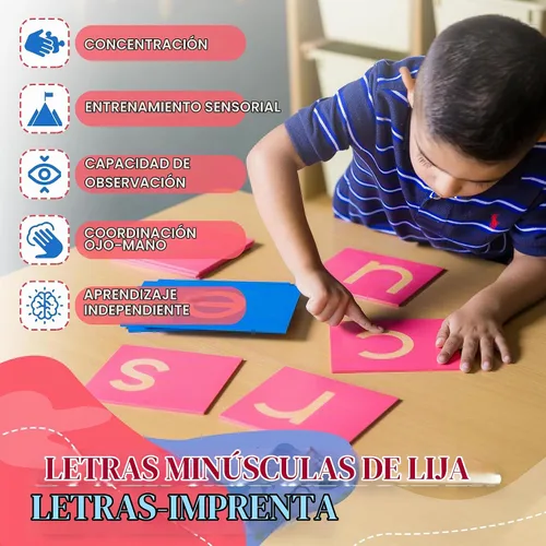 Vista 3 de MONTESSORI OUTLET letras de papel de lija en estuche inferior
