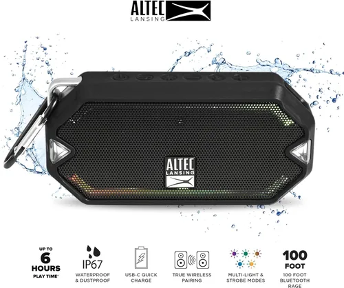 Vista 2 de Altec Lansing - Altavoz Bluetooth portátil, resistente al agua IP67