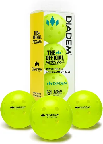 Vista 14 de Diadem - Pelotas de pickleball para exteriores Pelota de torneo aprobada por USAPA - Molde sin costuras de 40 agujeros - Rebote duradero, rápido