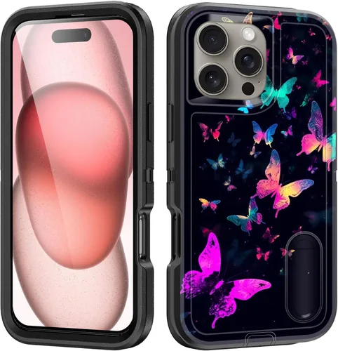 Vista 158 de Funda para iPhone Air con soporte integrado, a prueba de golpes, polvo y caídas, 3 capas, grado militar, funda protectora para iPhone Air de 6.5