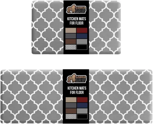 Vista 26 de Gorilla Grip - Tapete antifatiga acolchado para cocina, escritorio, ergonómico, superficie rugosa resistente a los rayones y al agua, para comodidad