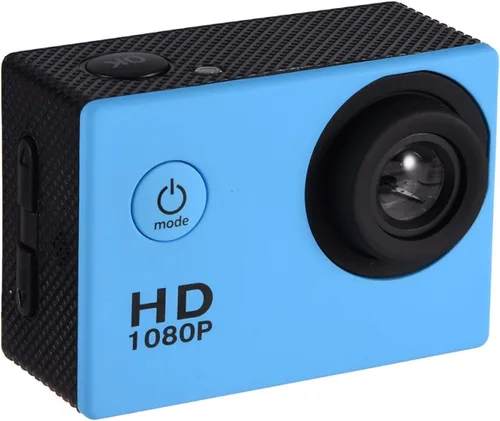 Vista 3 de Cámara de acción deportiva, videocámara subacuática de 30M, videocámara de ángulo de 90 grados con kit de accesorios de montaje (azul)
