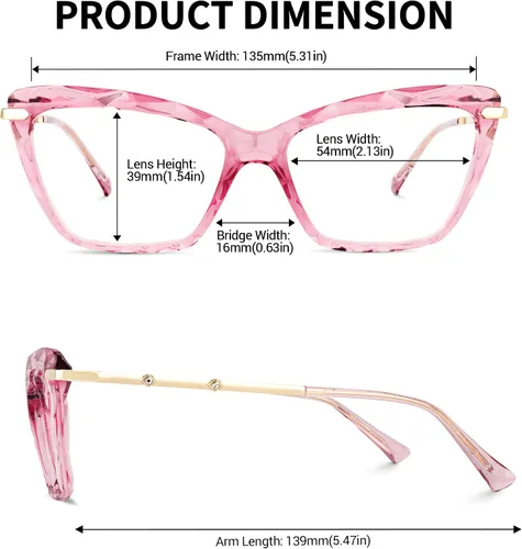 Vista 6 de Zeelool Gafas de bloqueo de luz azul ojo de gato de cristal para mujer Juliet VFP0270
