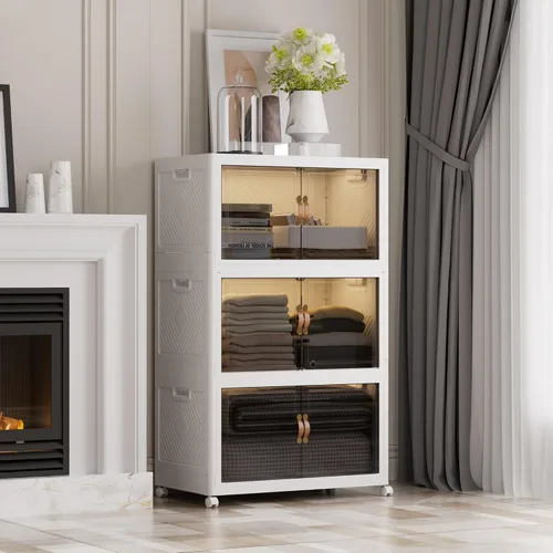 Vista 26 de SAILUN 146QT - Contenedores de almacenamiento apilables con tapa, armario Negro-165qt