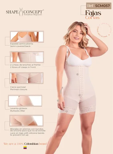 Vista 5 de SHAPE CONCEPT 057 059 Fajas Colombianas Reductoras y Moldeadoras Ropa de compresión poscirugía abdominal