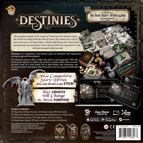 Vista 3 de Juego de mesa Destinies narración inmersiva y aventura para entusiastas de la mesa, mayores de 14 años, 1-3 jugadores, 120-150 minutos de tiempo