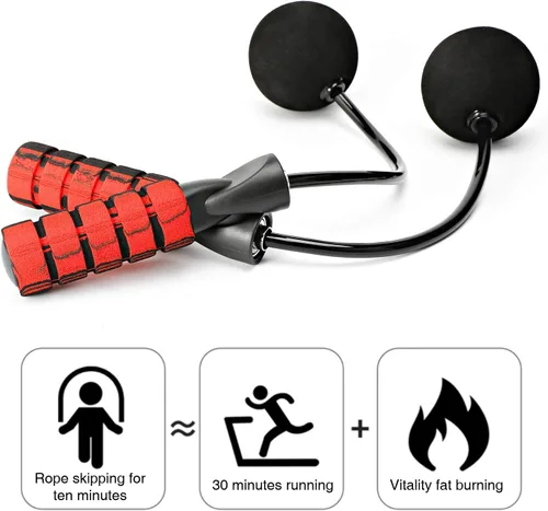 Vista 3 de Cuerda de Saltar, Cuerda de Saltar Sin Cuerda de Entrenamiento para Fitness, Cuerda de Saltar Inalámbrica con Peso Ajustable para Hombres y Mujeres