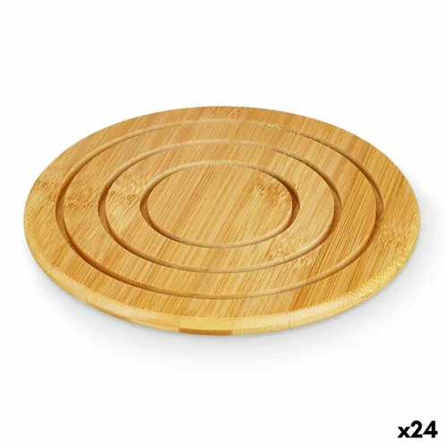 Vista 2 de Salvamantel Kinvara Natural Bambú Redondo 19 x 1 x 19 cm (24 Unidades)