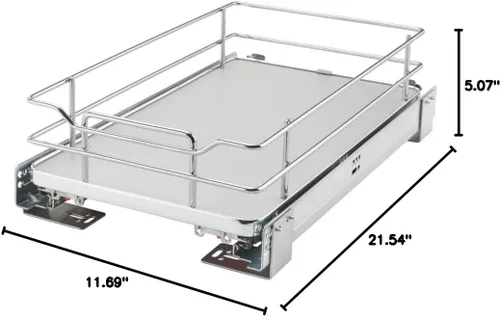 Vista 7 de Rev-A-Shelf Estante organizador extraíble de superficie sólida con cierre suave Gris